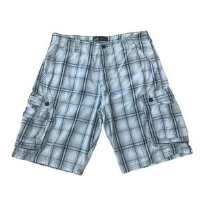 Y2K Lee Cargo Shorts Men’s Size 36 Plaid Cargo Shorts Vintage
